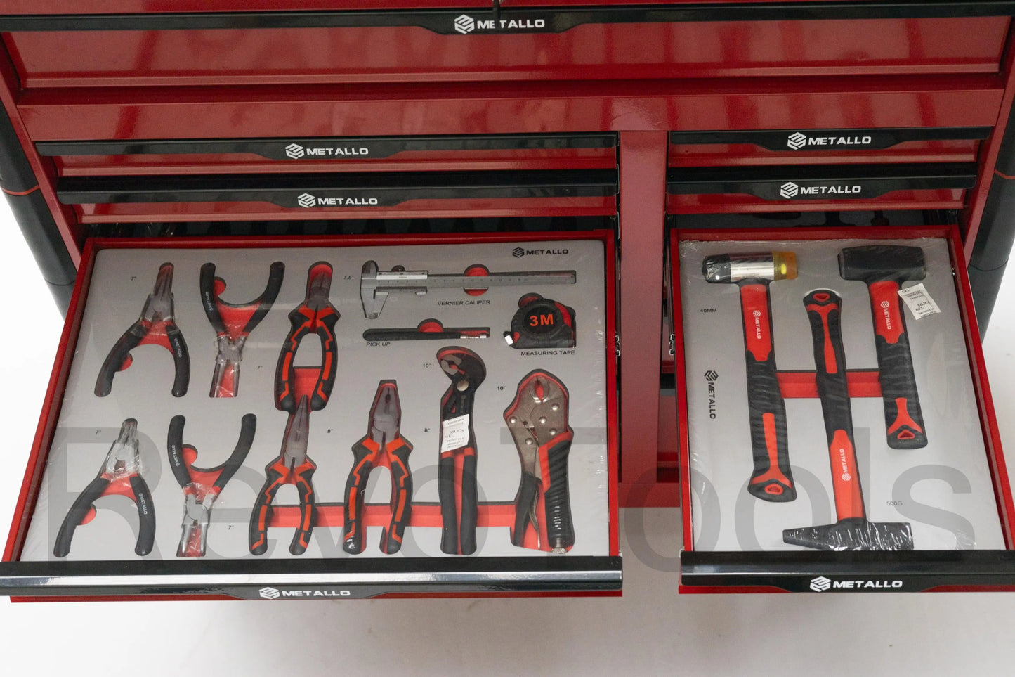 Metallo Gereedschapswagen Werkbank met 13 Lades – 470-delig Chrome Vanadium Gereedschap Revotools