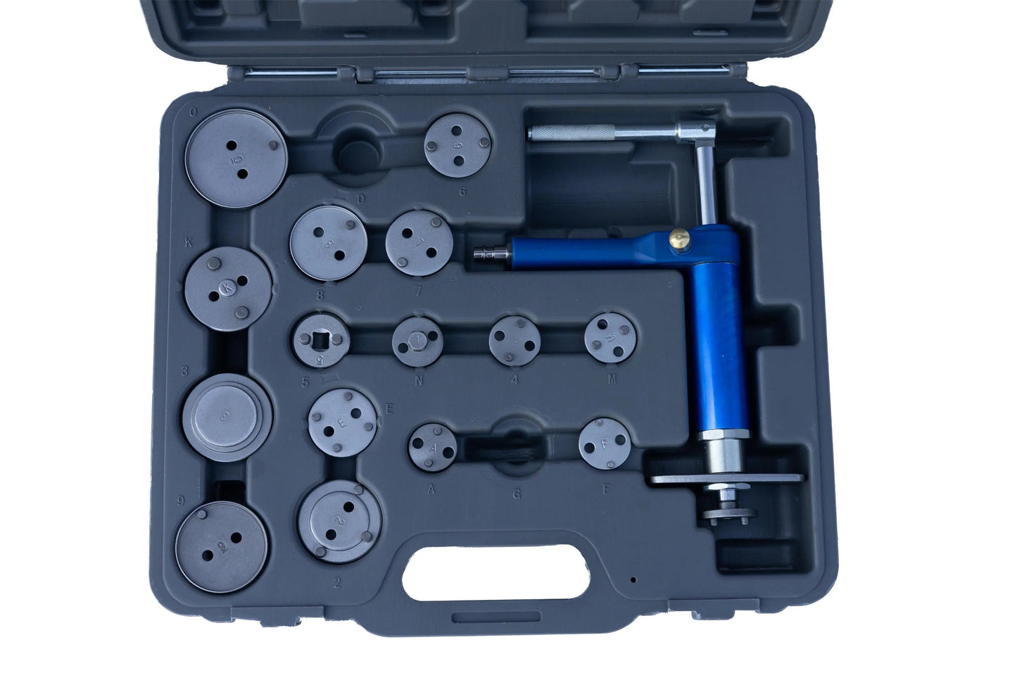 Pneumatische Remzuiger Terugstelset 16-delig – Geschikt voor Diverse Automerken Onderkant | Revotools.nl Revotools