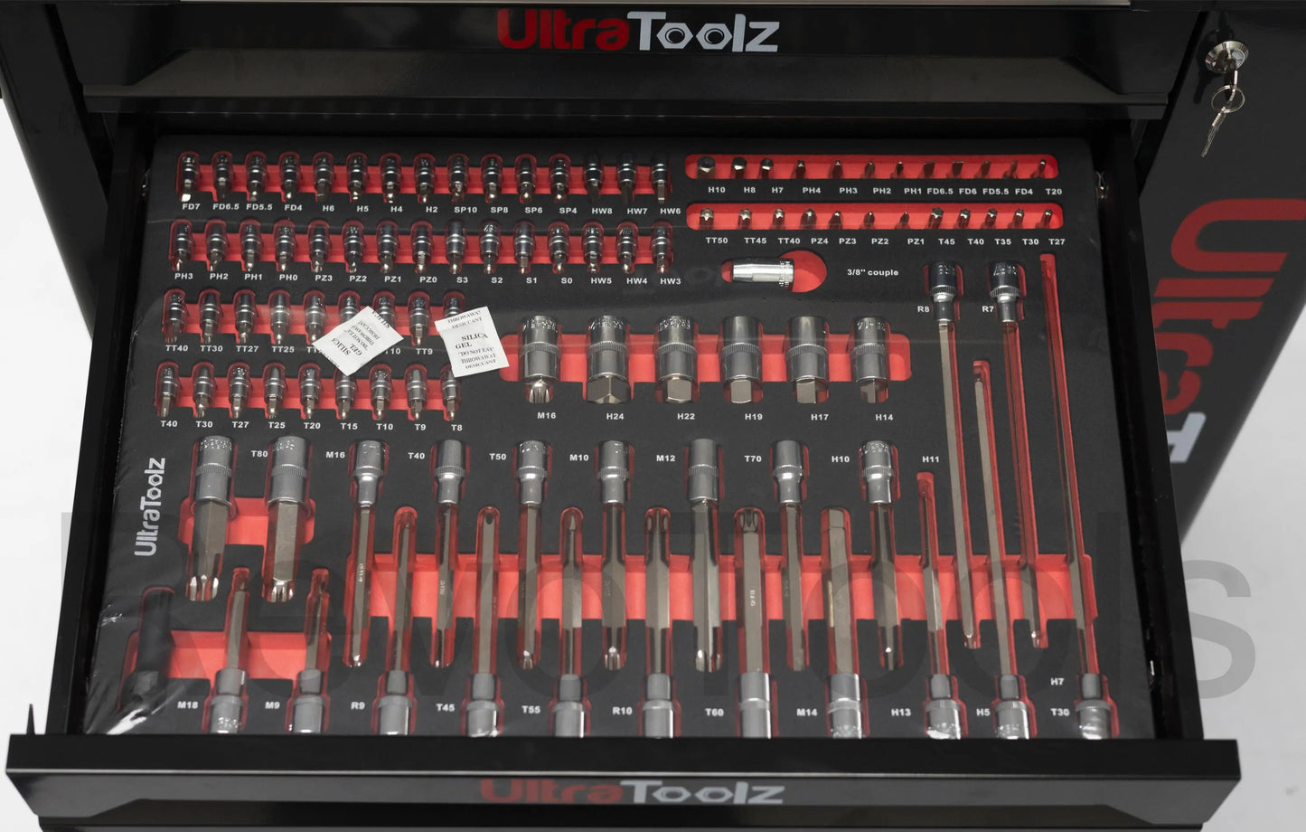 Ultratoolz Gereedschapswagen | 7 Lades gevuld | 260 Delig | Rvs werkblad | Momentsleutel | LAde 2 | Revotools