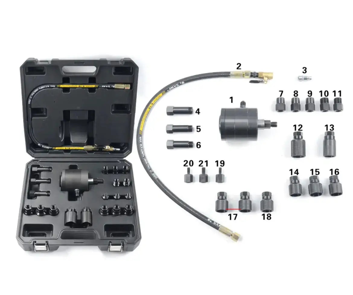 Widmann Pneumatische Injectortrekker – 21-Delige Set voor Injectoren en Gloeibougies | Afbeelding 3 | Revotools.nl Revotools