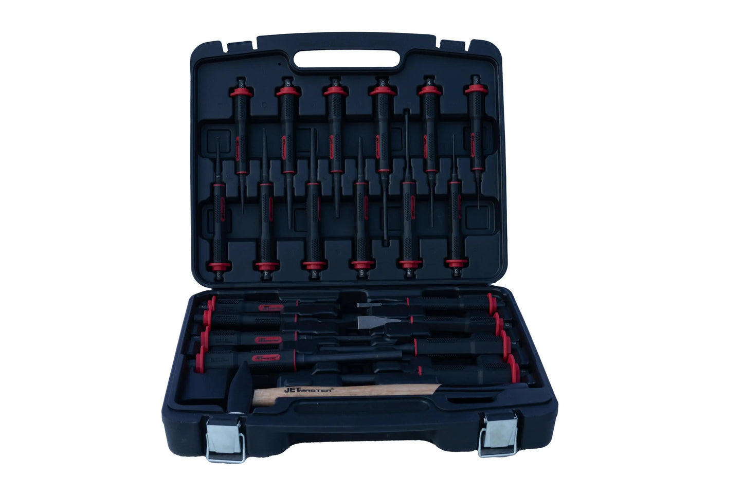 21 Delige pons en beitelset met hamer Open Case Revotools