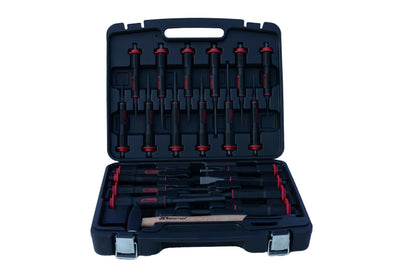 21 Delige pons en beitelset met hamer Open Case Revotools
