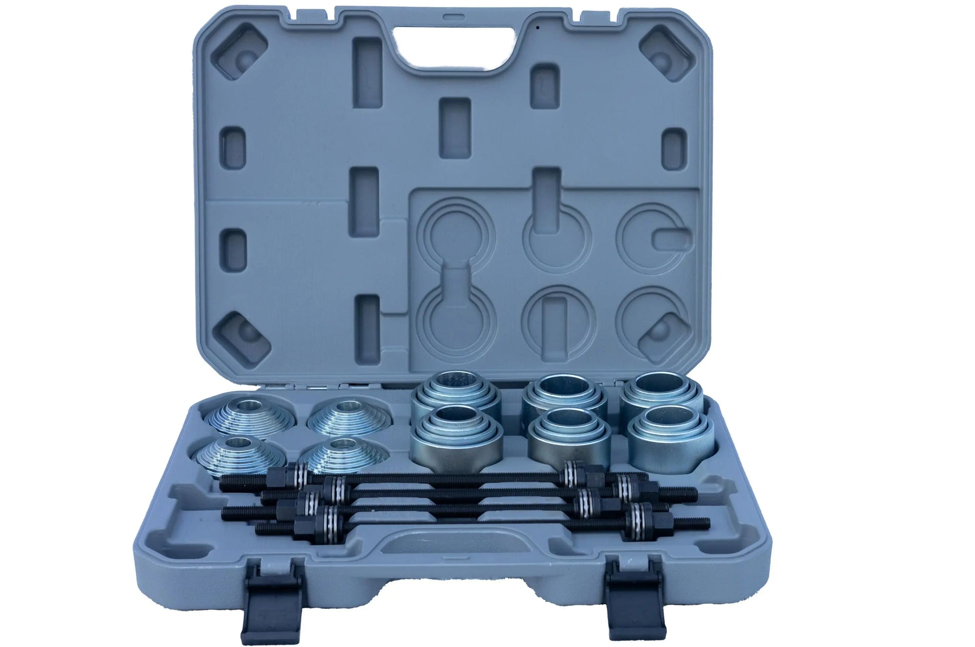 Wiltec stille lager trekkerset 27-delig, silent bearing uittrekker voor aslagers, lagertrekkerset met 22 hulzen M10-M18 en 5 spindels Wiltec stille lager trekkerset 27-delig, silent bearing uittrekker voor aslagers, lagertrekkerset met 22 hulzen M10-M18 en 5 spindels