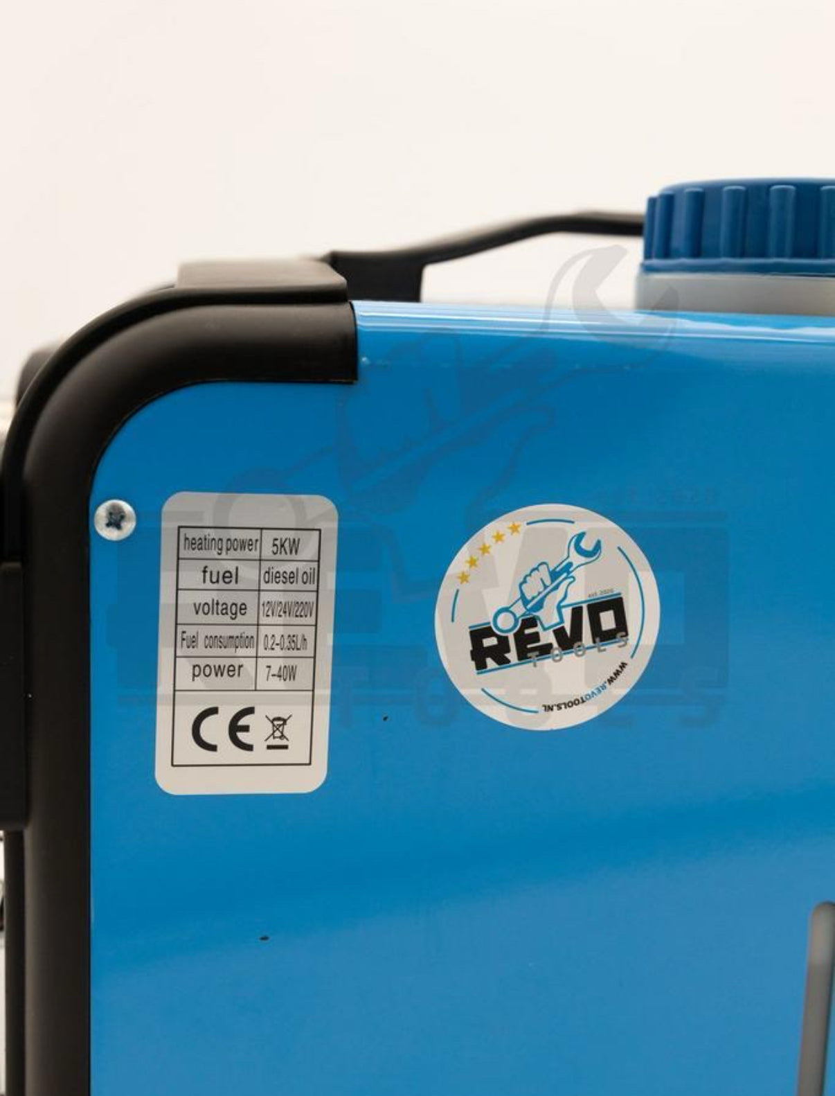 Dieselkachel 5kW – Compact, Stil & Zuinig | Ideaal voor Werkplaats, Goedkoop verwarmen Revotools