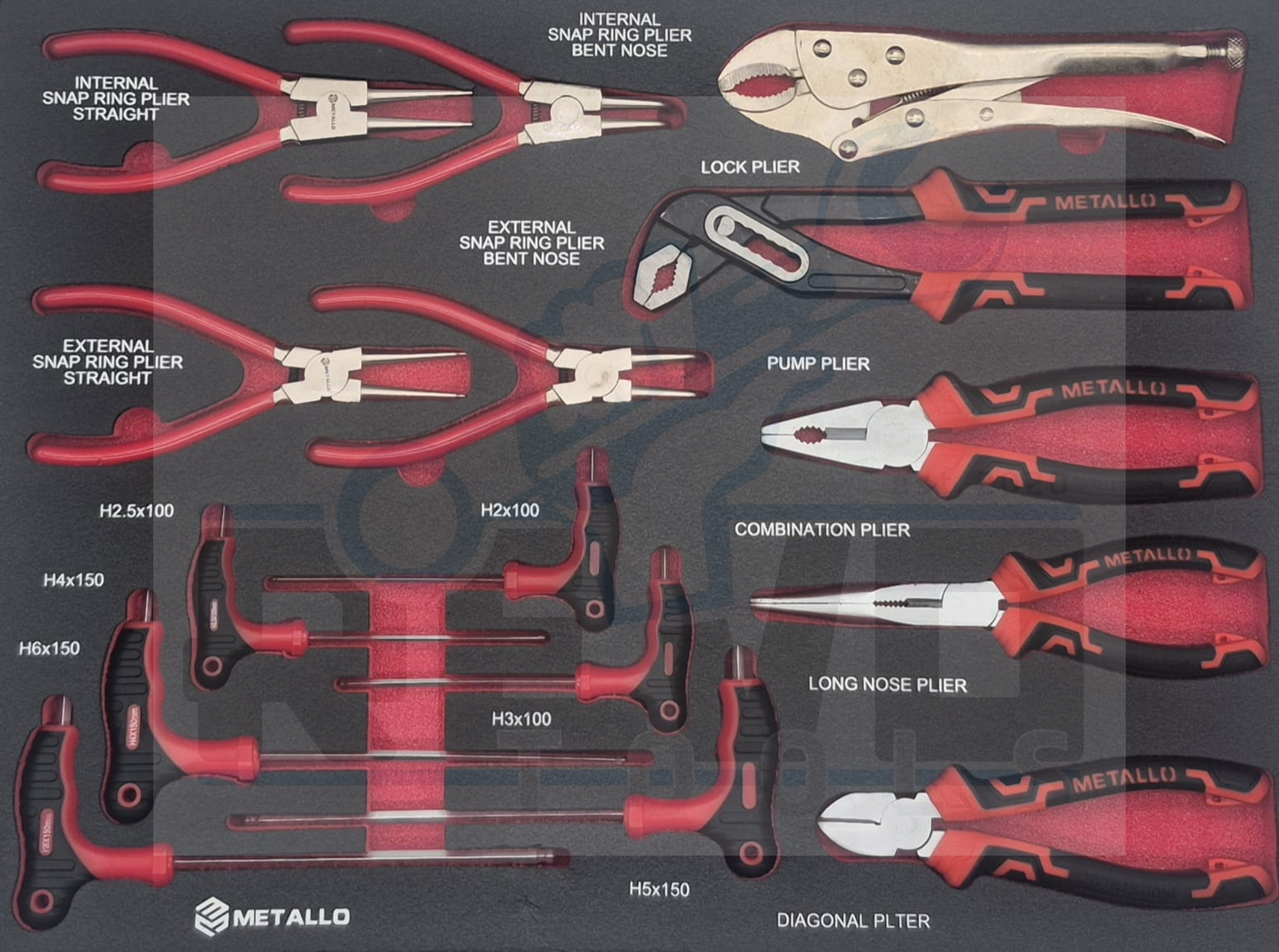 Metallo V7 Edition Gevulde Gereedschapswagen – 7 Laden gevuld met Houten Werkblad