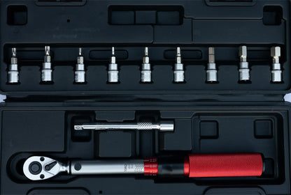 1/4" Momentsleutel Set 2-25 Nm – 11-delig met Inbus- en Torxbit Doppen - Open Revotools