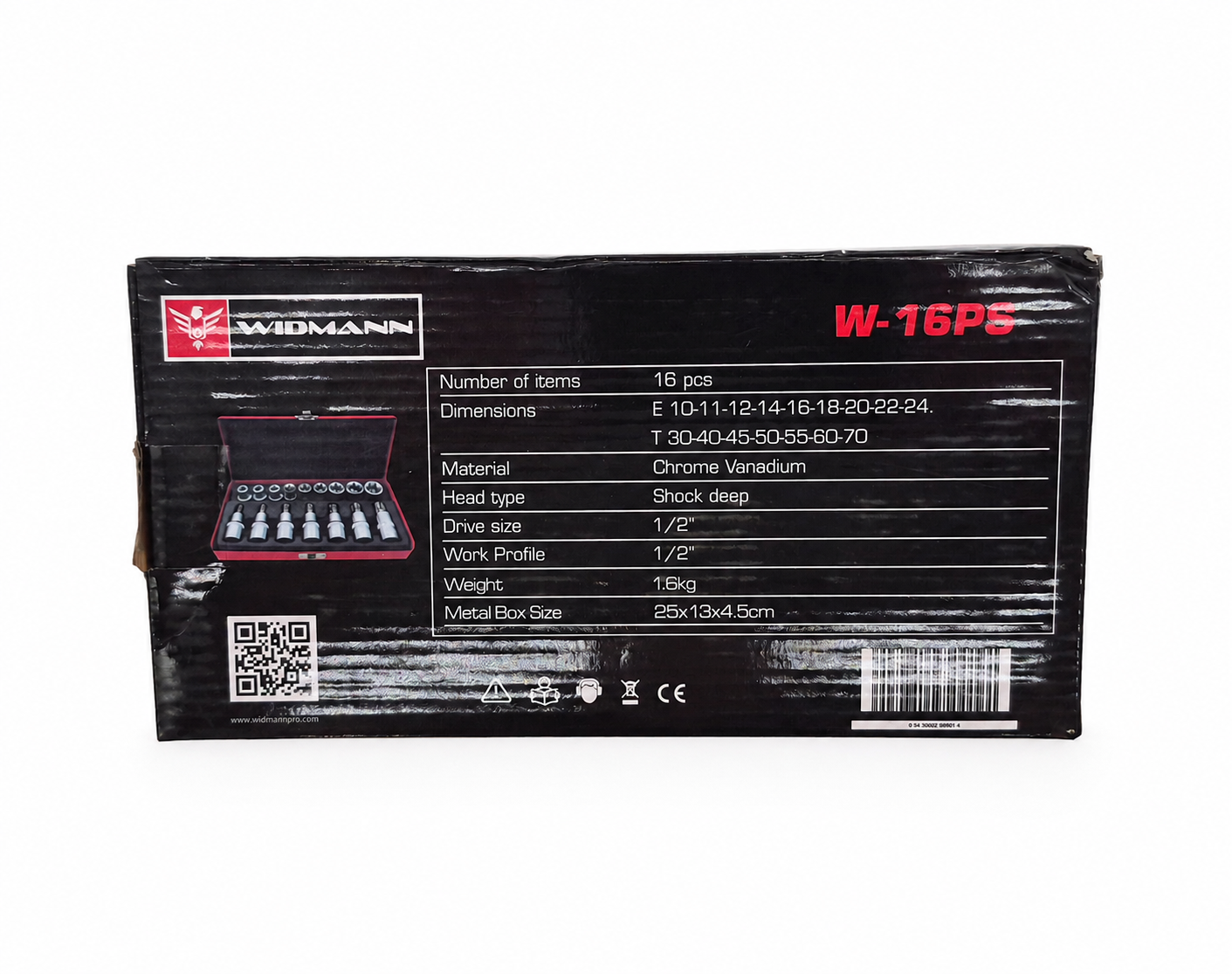Widmann 16-delige doppenset in metalen koffer
