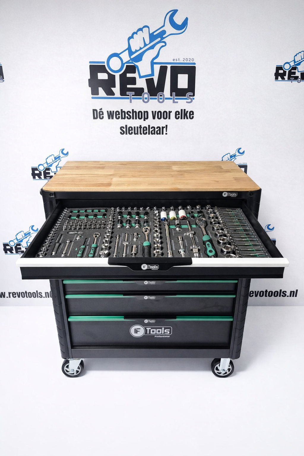 F Tools Gereedschapswagen 7 Laden – Compleet Gevuld (220 Delig) – Professionele Werkplaatswagen met Doppenset